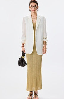 ANNASPEAK pearl gloss texture suit drawstring shorts-GRANS.