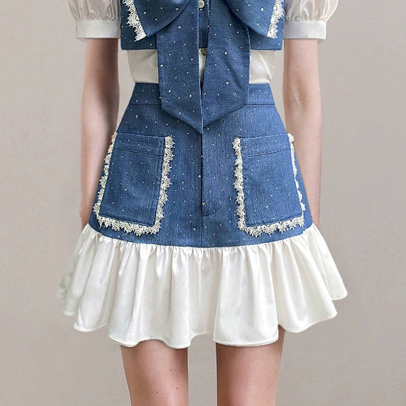 CHECOCRE Cute Waist Slim Pocket Design Short Skirt - HONEST