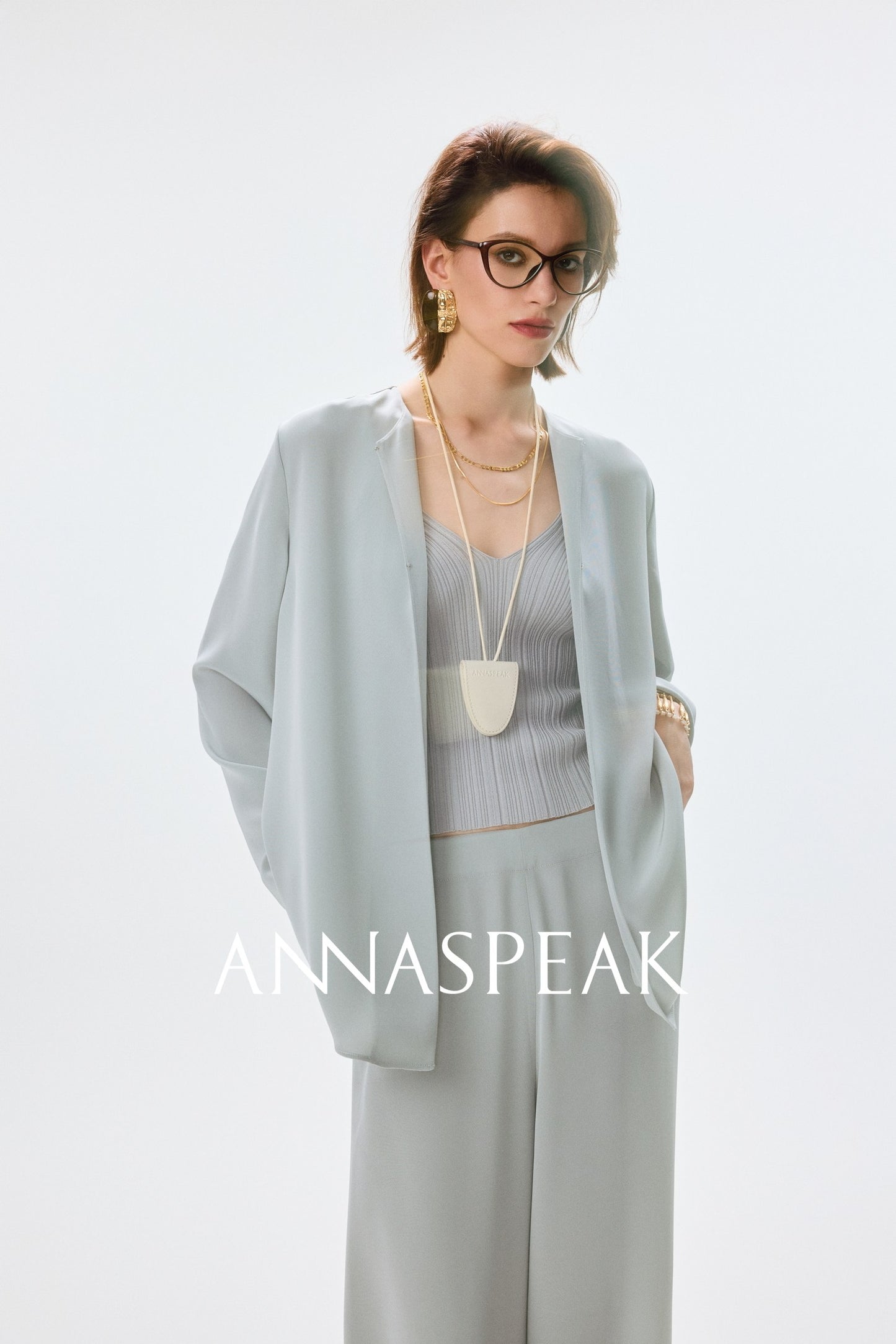 ANNASPEAK  light and cool jacket trousers high-end set-MAC.