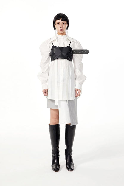 TINY IN double-collar design silhouette 3d green Shirt-JOJO