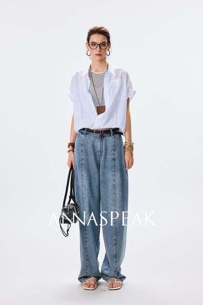 ANNASPEAK fashionable  cotton loose jeans-CHISA.
