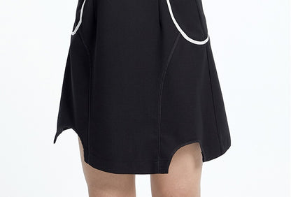 TINY IN panelled detachable sleeve in black dress -COPPER