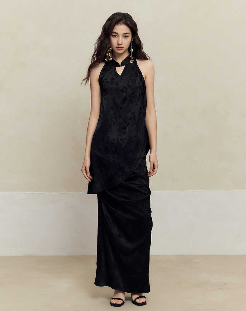 HECO Pleated red black white Skirt Slim High Waist Woman - glad.