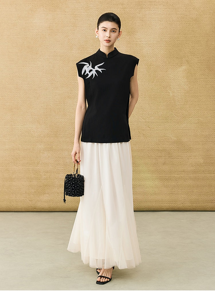 HECO Chinese Bamboo Leaf Print Short Sleeve T-Shirt - CHASE.