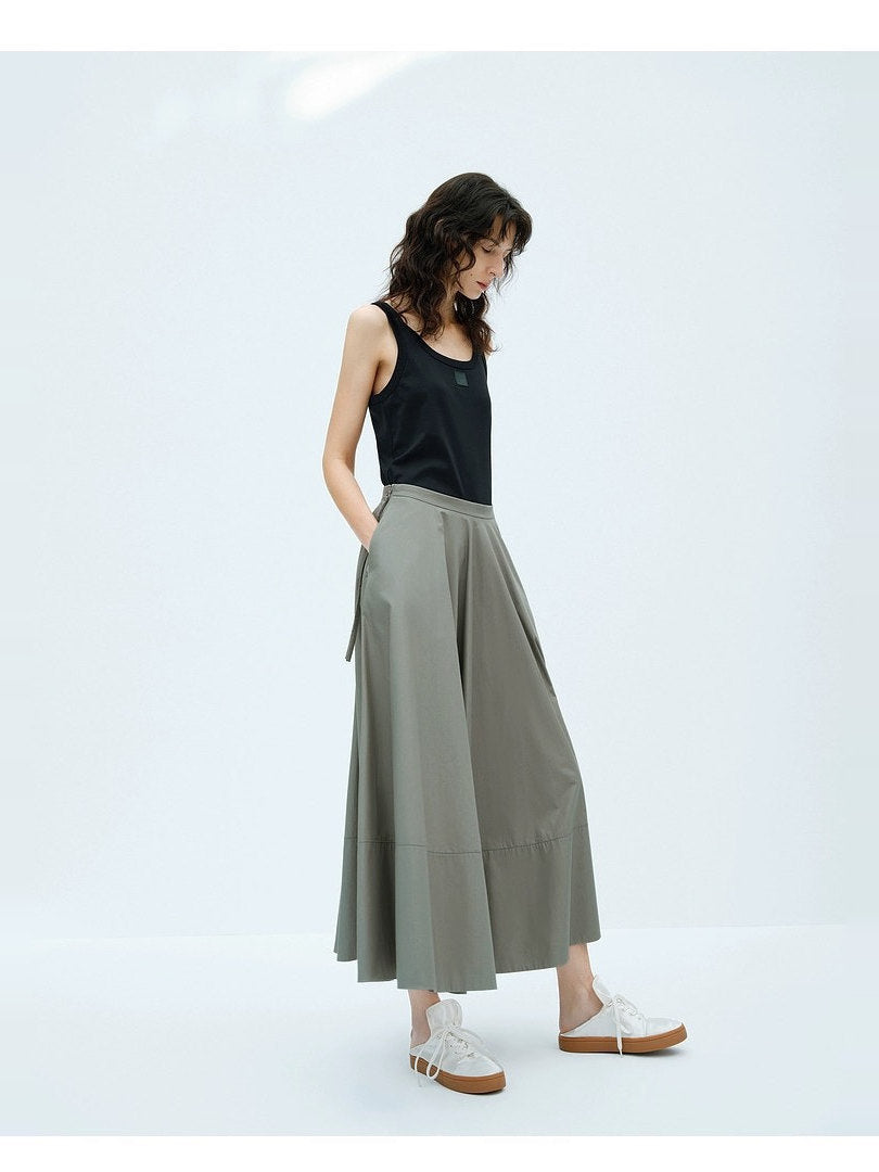 PIAOIN minimalist versatile A-line skirt female Hepburn style  -COLETTE