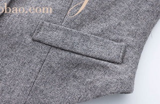 Le Palais Vintage Slim Woolen Vest + Long Sleeve Stripped Shirt + Long Wide Leg Pants-LIM