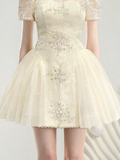 CHECOCRE Stubble French temperament girly heavy industry lace.