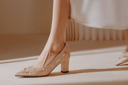 PJJUU beautiful hexiu block heel pumps  - KYE.