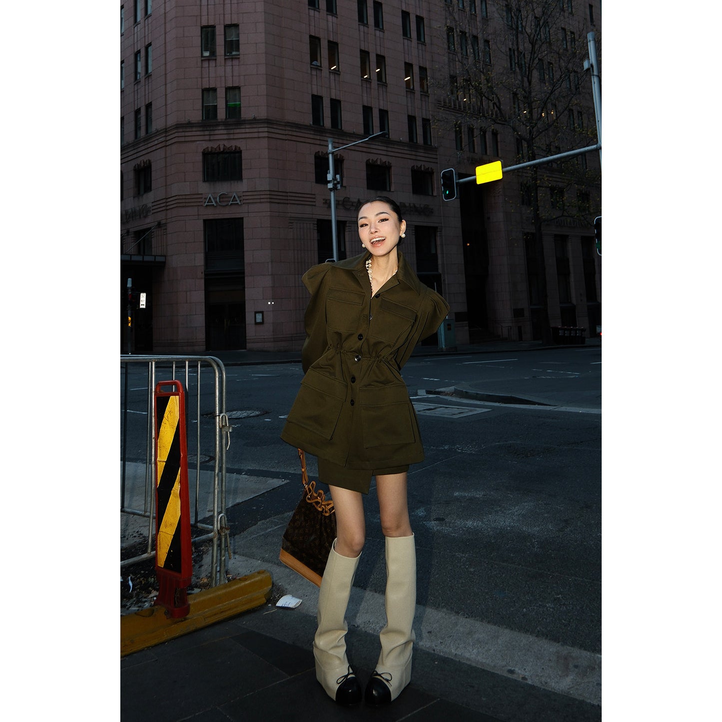 MEI SANGUAN long-sleeved jacket irregular skirt suit - ANDY