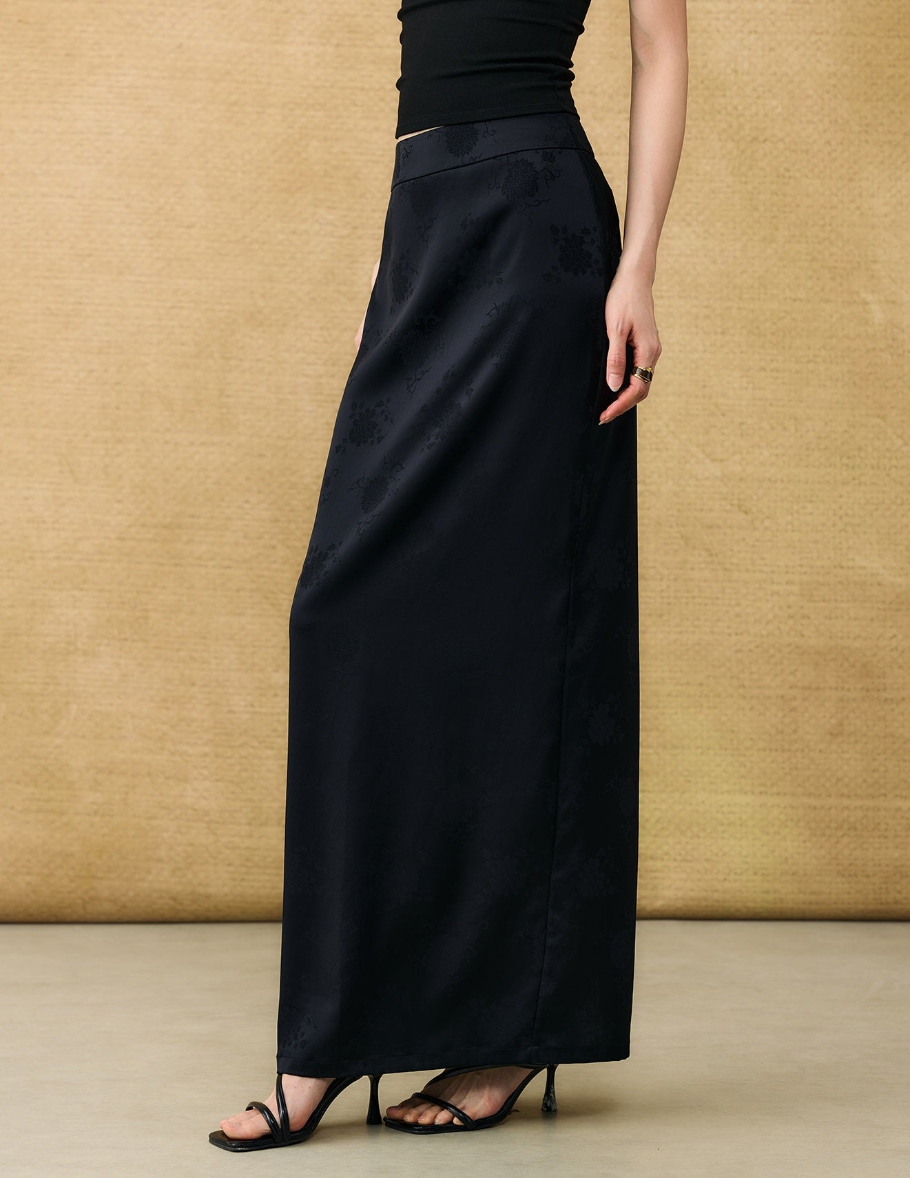 HECO Chinese acetate jacquard women's cool flesh covering elegant skirt - DATE.