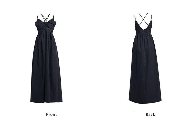 TINY IN high waist large women's halter neck back cut-out long dress- AMADA