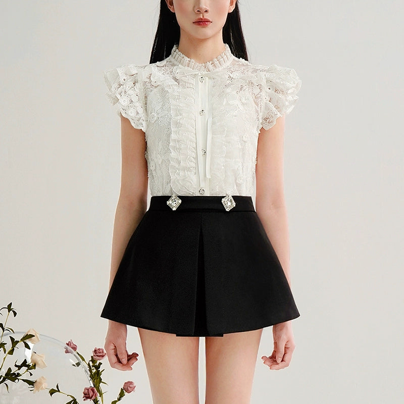 CHECOCRE Stylish Women's Waist Rhinestone Embellished Pants - WEATHER