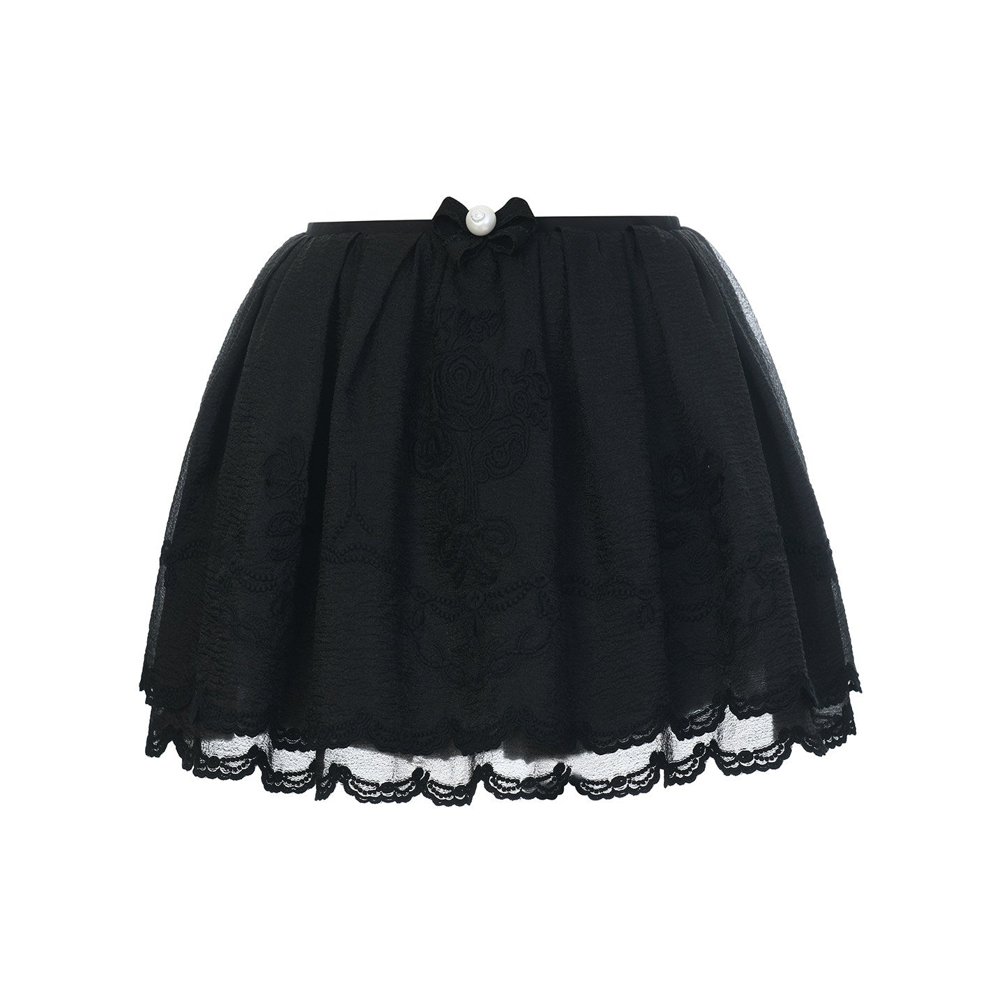 FAME organza coil rope embroidered short skirt - PAISLEY