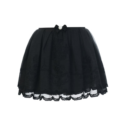 FAME organza coil rope embroidered short skirt - PAISLEY