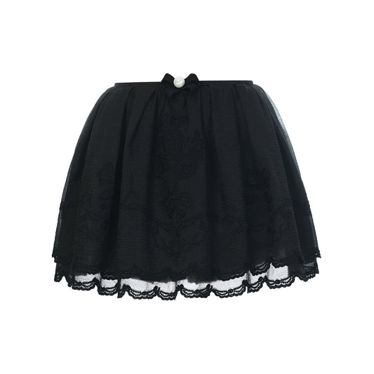 FAME organza coil rope embroidered short skirt - PAISLEY
