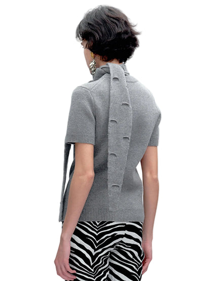 JACQUES WEI Short-Sleeve Knit Top - JANA