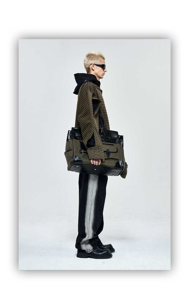 Army green Retro birkin inspired handmade canvas women men