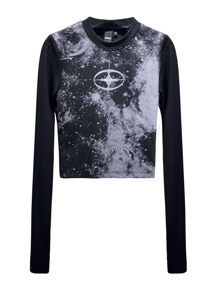 ANNAKIKI Retro Starry Sky Logo Slim Long Sleeve-YEAGER