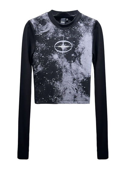 ANNAKIKI Retro Starry Sky Logo Slim Long Sleeve-YEAGER