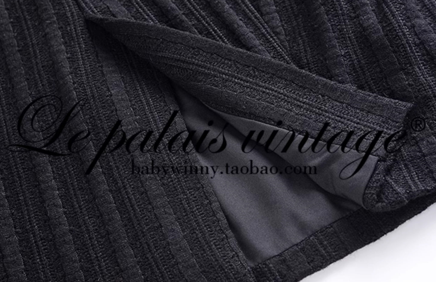 Le Palais Vintage Elegant Black and White Round Neck Cardigan High Waist Pencil Office Skirt-Ivy