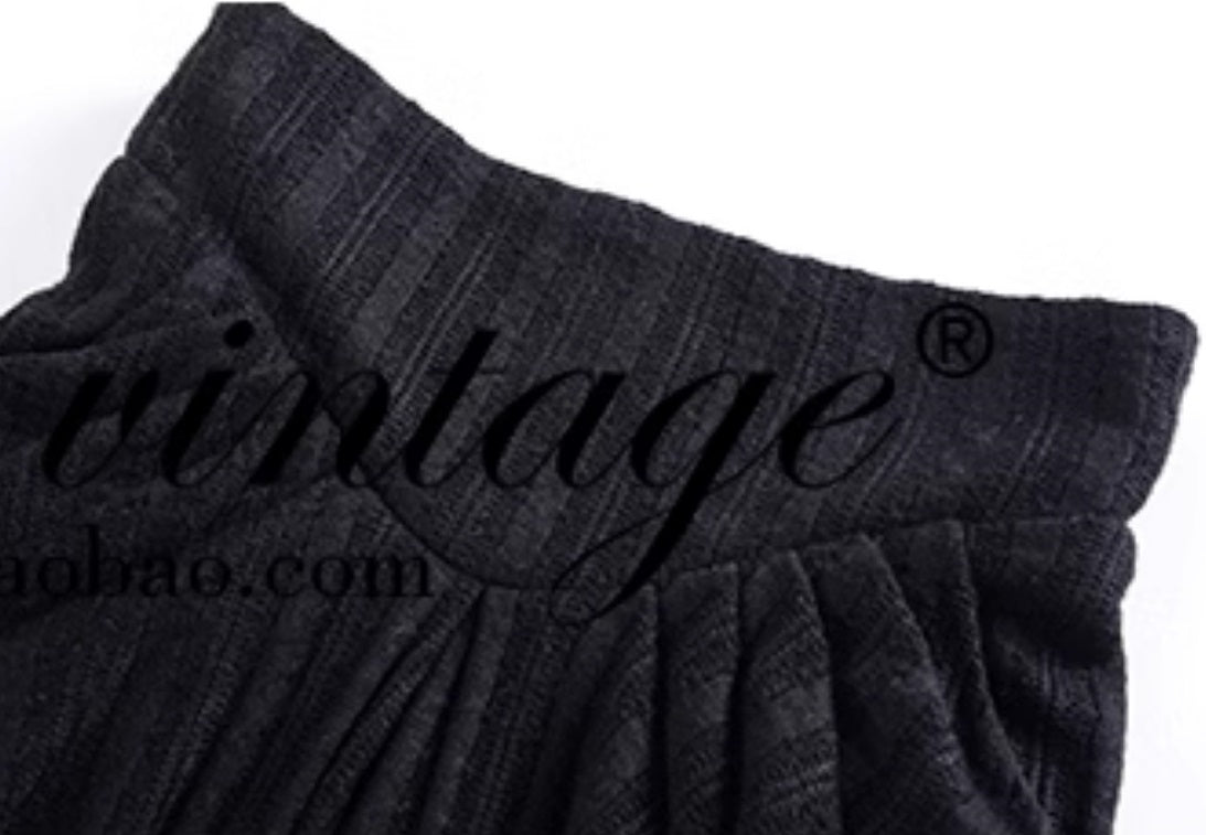 Le Palais Vintage Elegant Black and White Round Neck Cardigan High Waist Pencil Office Skirt-Ivy