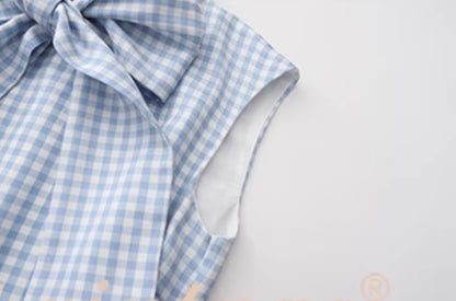 Le Palais Vintage Hepburn style elegant plaid slim fit large skirt dress-HANKS