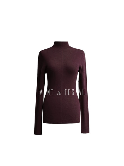 LE VENT&TES AILES seamless Yangtze yarn wool high-neck knit turtle neck-FEY