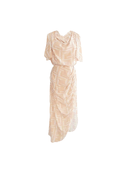 ATELIER MISS LU [Soft Mist Fairy] mulberry silk floating sleeve stand-up dress - TEST