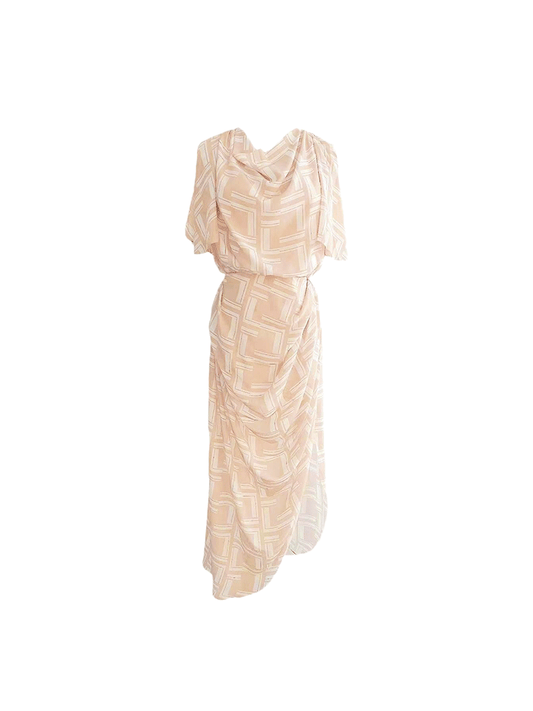 ATELIER MISS LU [Soft Mist Fairy] mulberry silk floating sleeve stand-up dress - TEST