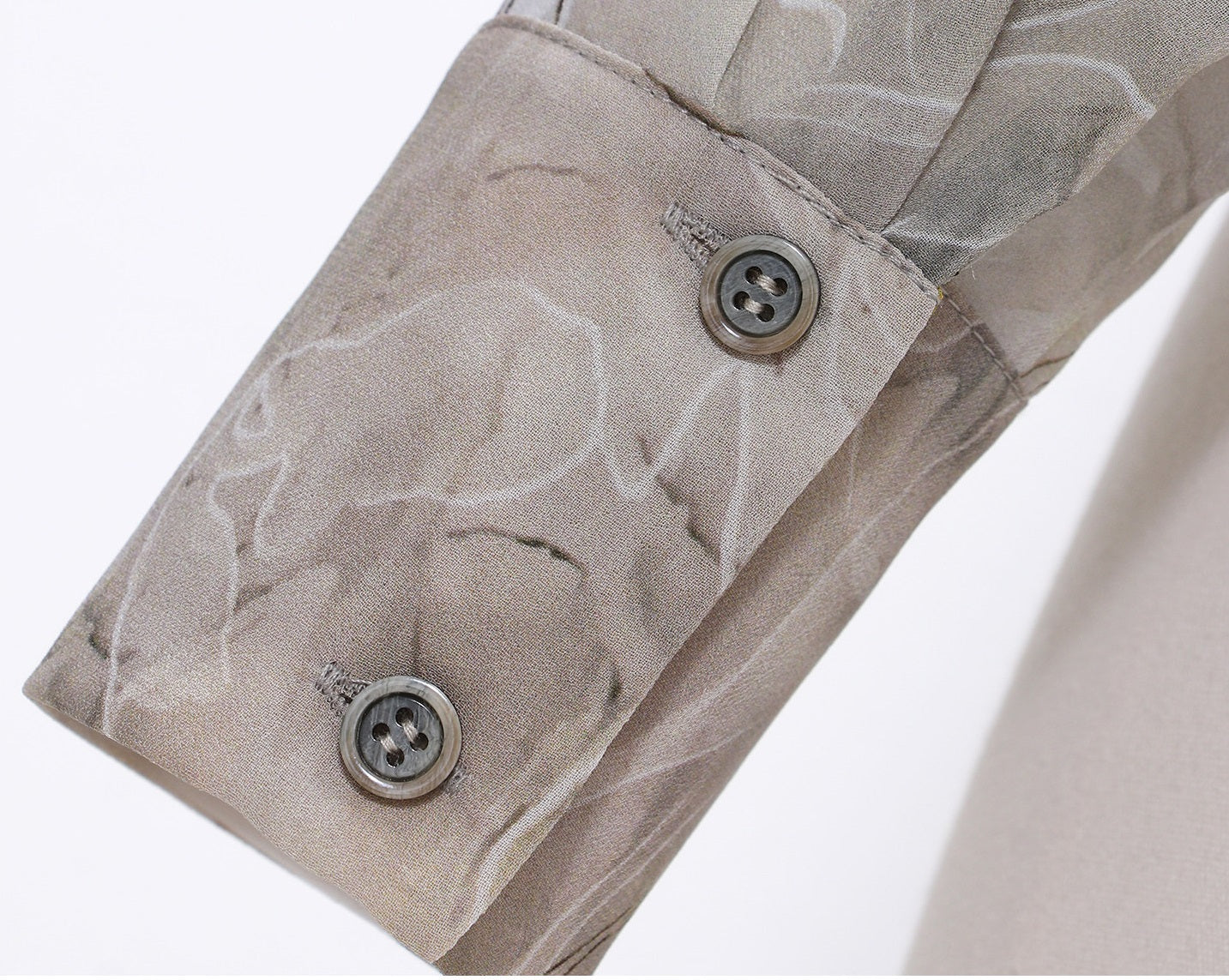 WANGXO | Silky Drape Smooth Georgette Vine-Inspired Geometric Print Entwined Twisted Shirt  -LYRA
