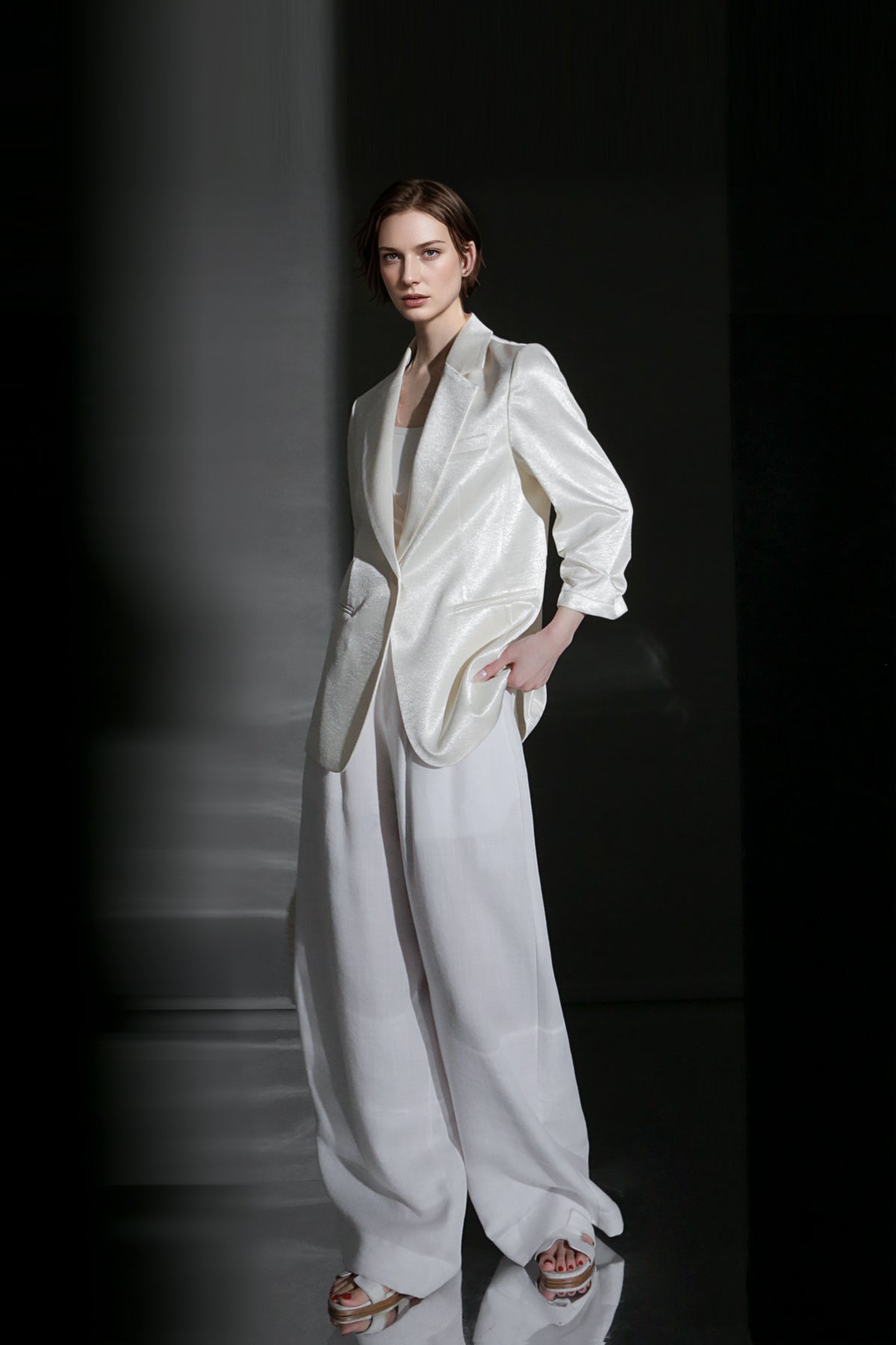 PIAOIN light luxury mercerized acetate heavy industry suit -CAMILLA