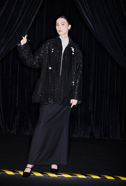 M essential Ma Kai designer Jingye embroidered fabric multi-collar structure jacket - DIVINE.