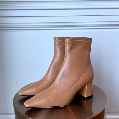 B-FEI Vintage square toe thick heel boots-PARTE.
