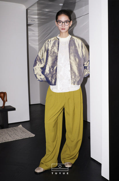 TUYUE mulberry silk silhouette casual jacket cardigan- MARS.