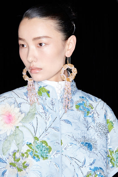 M essential Ma Kay designer Jiyi embroidery silk hand-dyed embroidery top - FEGI.