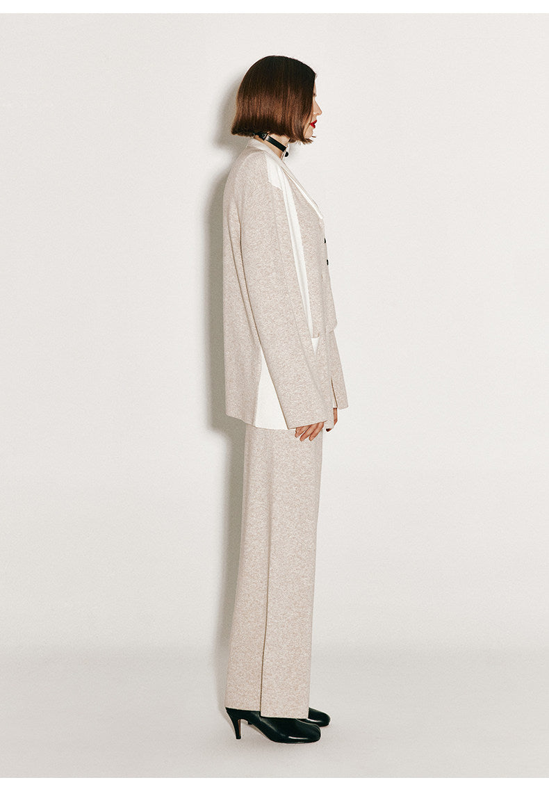 ATELIER MISS LU Fall/Winter cashmere and wool-blend wide-leg straight-leg pants- FIADH