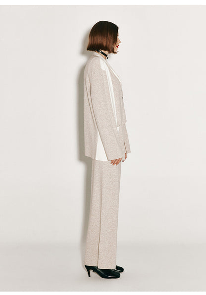 ATELIER MISS LU Fall/Winter cashmere and wool-blend wide-leg straight-leg pants- FIADH