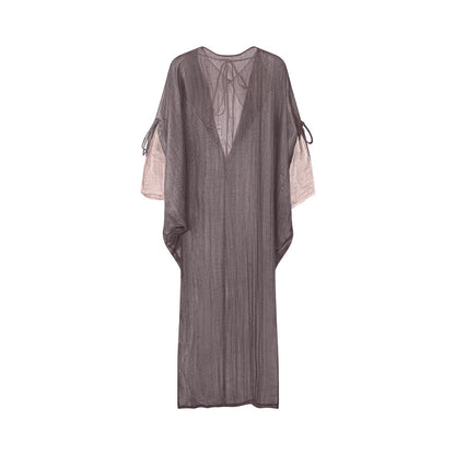 TUYUE light and thin backless double-layer gauze cover Loose robe dress - MAXINE.