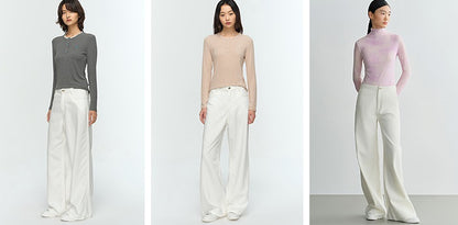 COMME MOI designer Lu Yan wears white denim straight-leg pants - DREAM.