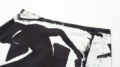 ZHUCHONGYUN Autum Print Sirred Skirt-GAJEEL.