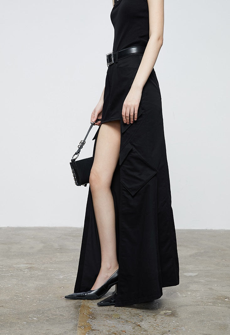 ANNAKIKI niche designer irregular multi-pocket skirt-CHIYO