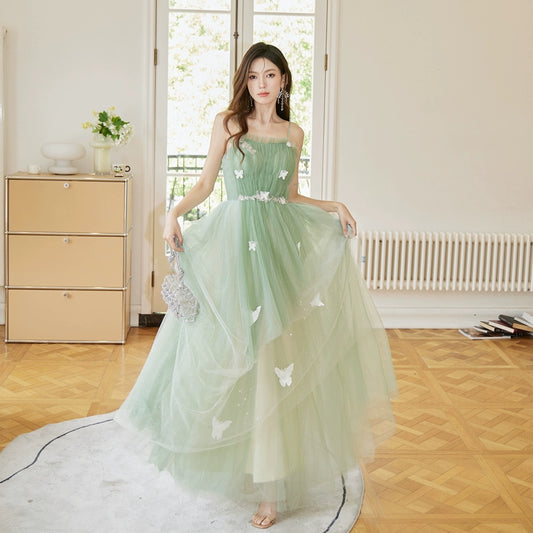 DOLLY Luxury Gradient Puffy Tube Top Sleeveless Long Princess Dress-HARIS