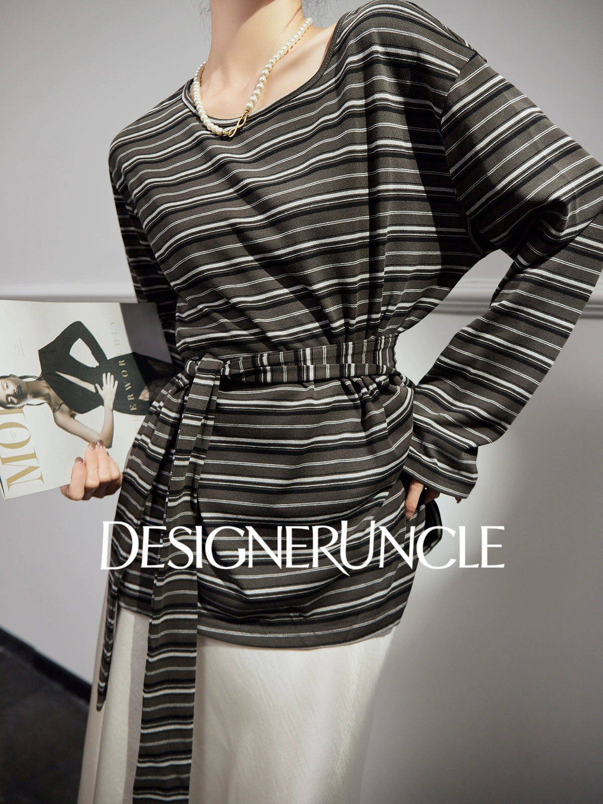 DGU "Flow Boundary" striped knitted sweater versatile fashion design top - NEAT.
