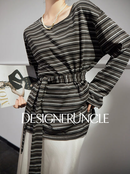 DGU "Flow Boundary" striped knitted sweater versatile fashion design top - NEAT.