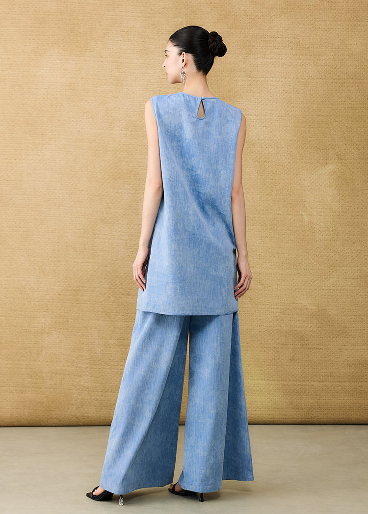 HECO Chinese women's summer  diamond blended linen vest dress - SWET.