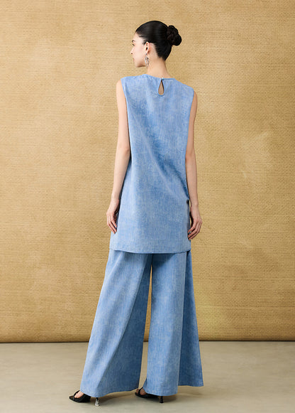 HECO Chinese women's summer  diamond blended linen vest dress - SWET.