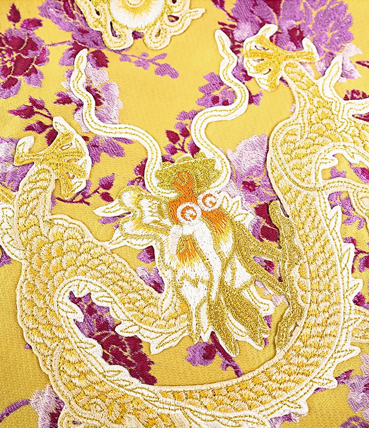 HECO Chinese Retro Style Embroidery Golden Dragon Stand-up Collar Vest Top  - QANT.