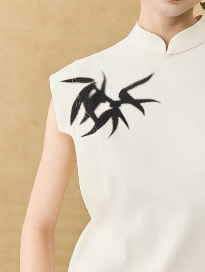 HECO Chinese Bamboo Leaf Print Short Sleeve T-Shirt - CHASE.