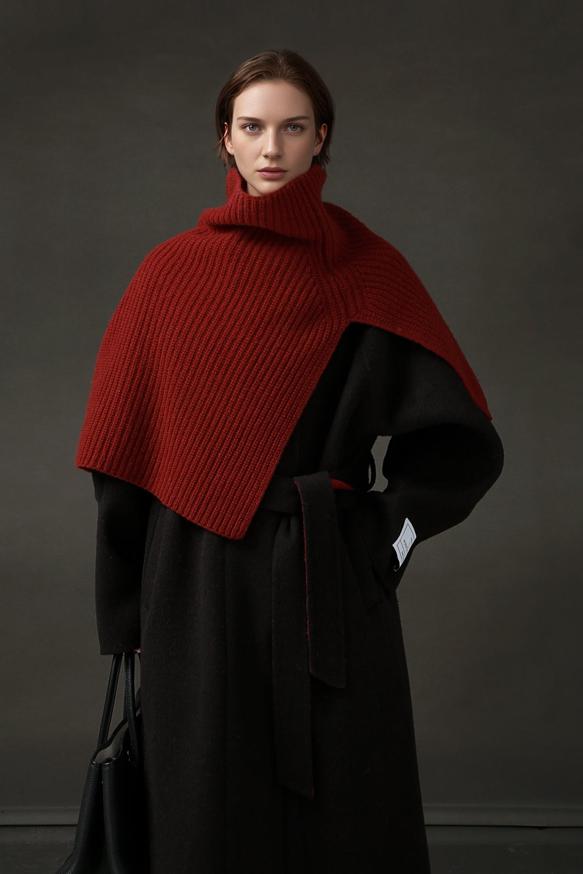 PIAOIN Women's Tweed Jacket Cashmere Long Coat-DAWN