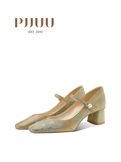 PJJUU Hanfu Mary Jane High Thick Heels - THRONE.